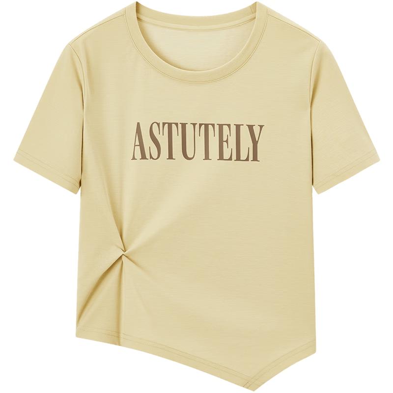 Women s Twist-Knot Short Sleeve T-Shirt L