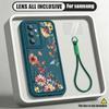 Luxury Flowers Print Lanyard Case For Samsung S26 FE A18 S25 S24 S23 S22 Ultra A54 A55 A16 A26 A36 A56 A17 A27 A37 A57 5G Bumper Cover