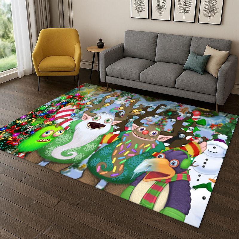Tappeto Cartoon My Singing Monsters per Camera da Letto, Soggiorno, Divano, Sala Giochi, Zerbino, Decorazione Casa, Tappeto per Area Bambini Antiscivolo
