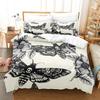 Black Death Moth Bedding Set Gothic Skull Duvet Cover Set Butterfly Bedclothes 2/3pcs Moon Stars Luxury Home Textiles