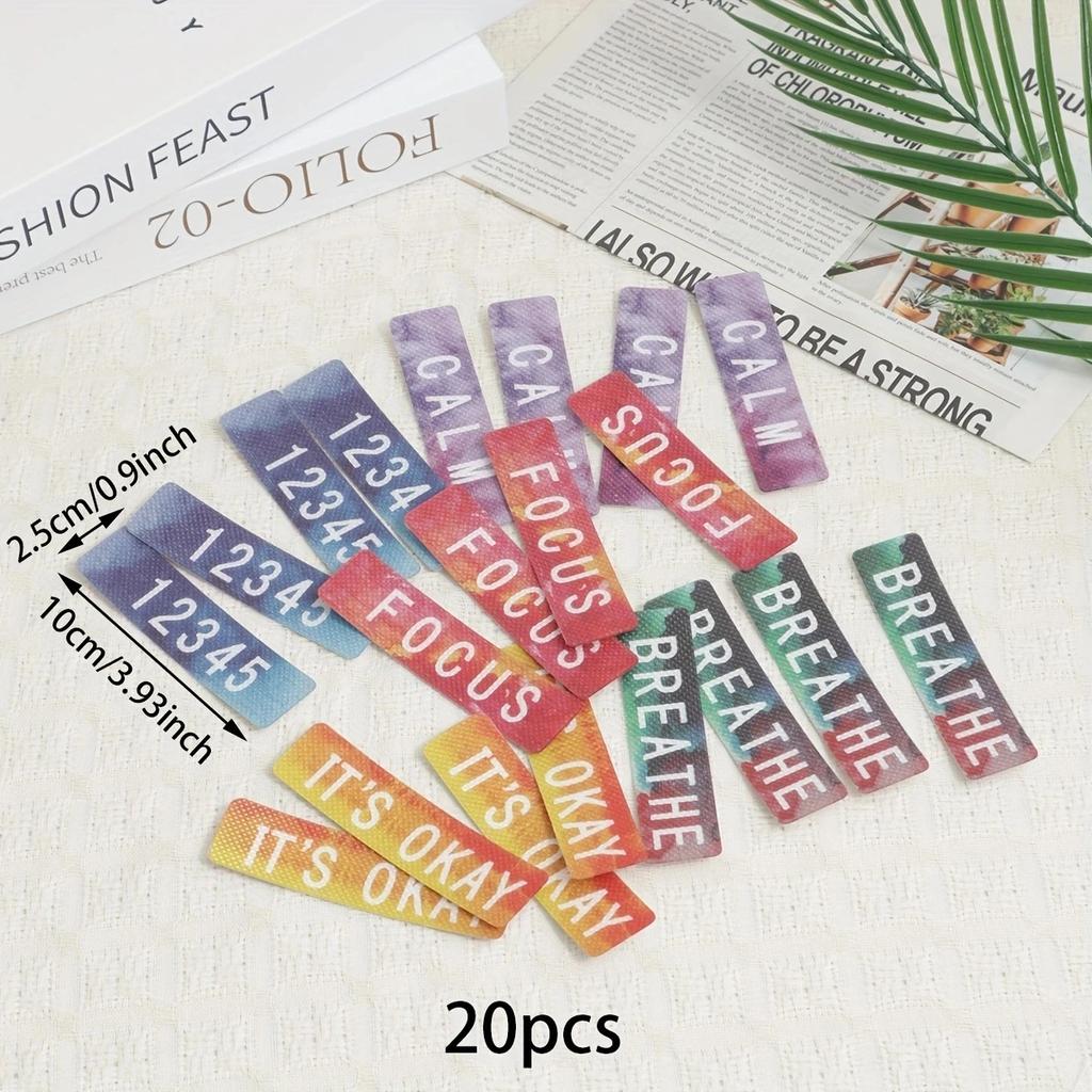20pcs-Calm Strips ,Textured Sensory Stickers for Anxiety Relief - Durable Fidget Tool - Ldeal for Classroom, Desk,Adults