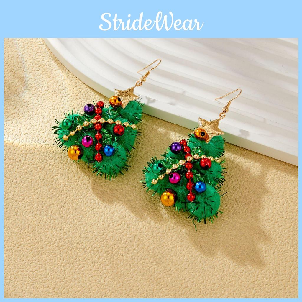 Tree Christmas Charming Earrings Vibrant Handmade Design Ideal For Holiday Gatherings