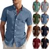 Men's Fashion Colour Casual Loose,Fit Button,Front Short,Sleeved T,Shirt Top