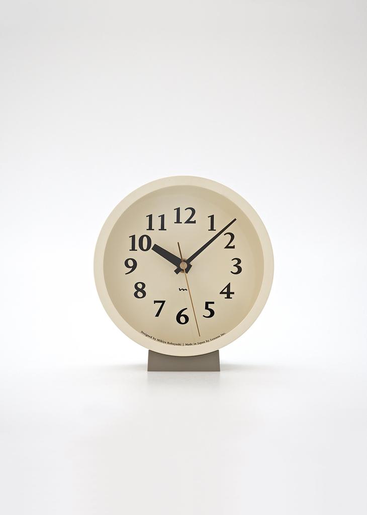 Lemnos m clock MK14-04 IV radio-controlled table clock, ivory