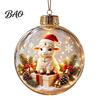 Christmas Party Favors Glowing Story Ornament, Light?Up Mini Holiday Scene Hanging Ball with Warm Reusable Plastic Baubles LED Light, Clear