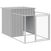 Vidaxl Dog Kennel, With Run, Light Grey, 110X201X110 Cm, Steel