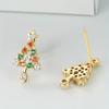 Exquisite Christmas Tree Earrings For Women, Micro-Inlaid Colorful Shiny Earrings, Fashionable And Trendy Holiday Atmosphere Gifts
