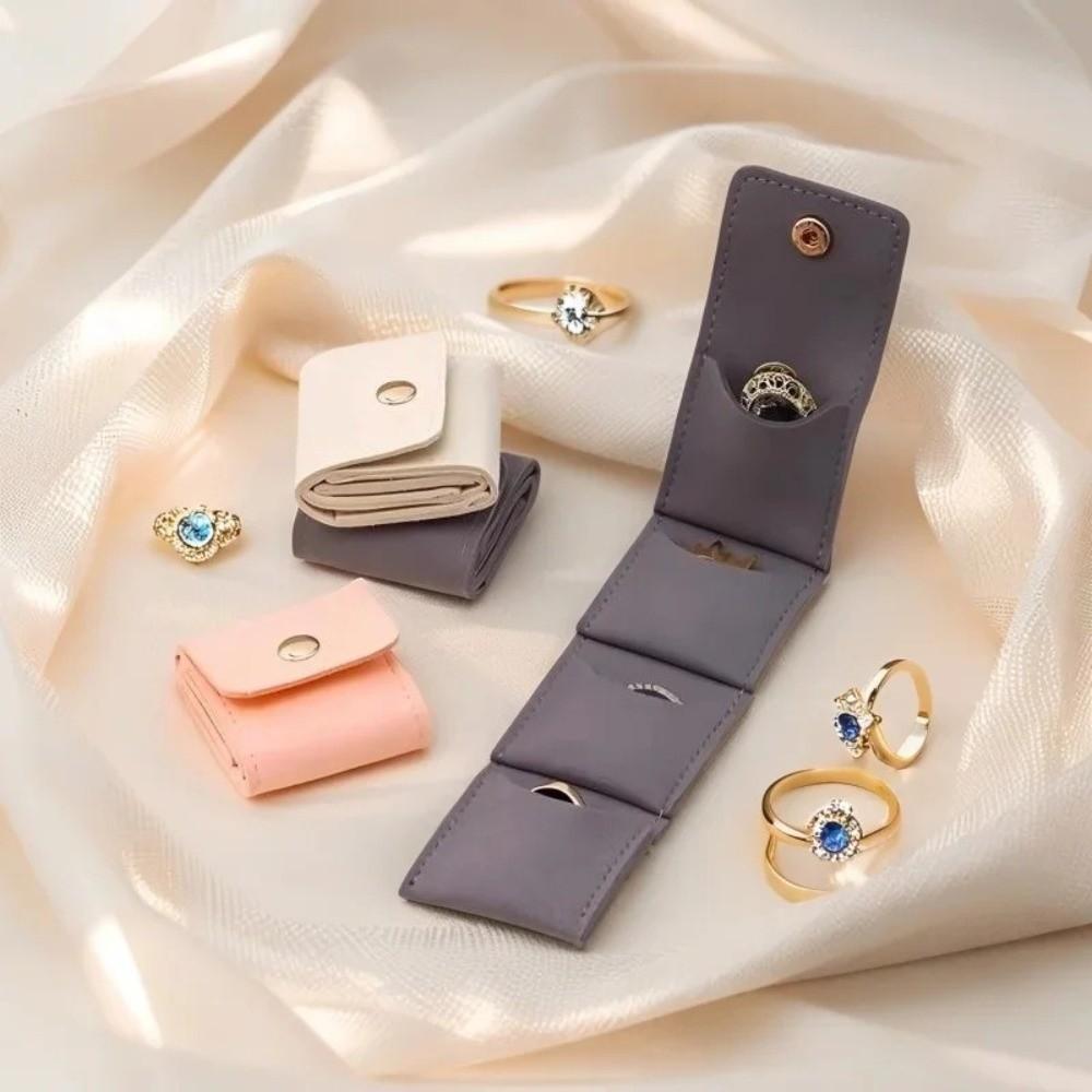 Mini Velvet Jewelry Display Bag Flip Cover Storage Case Foldable Necklace Ring Packing Bag  Travel
