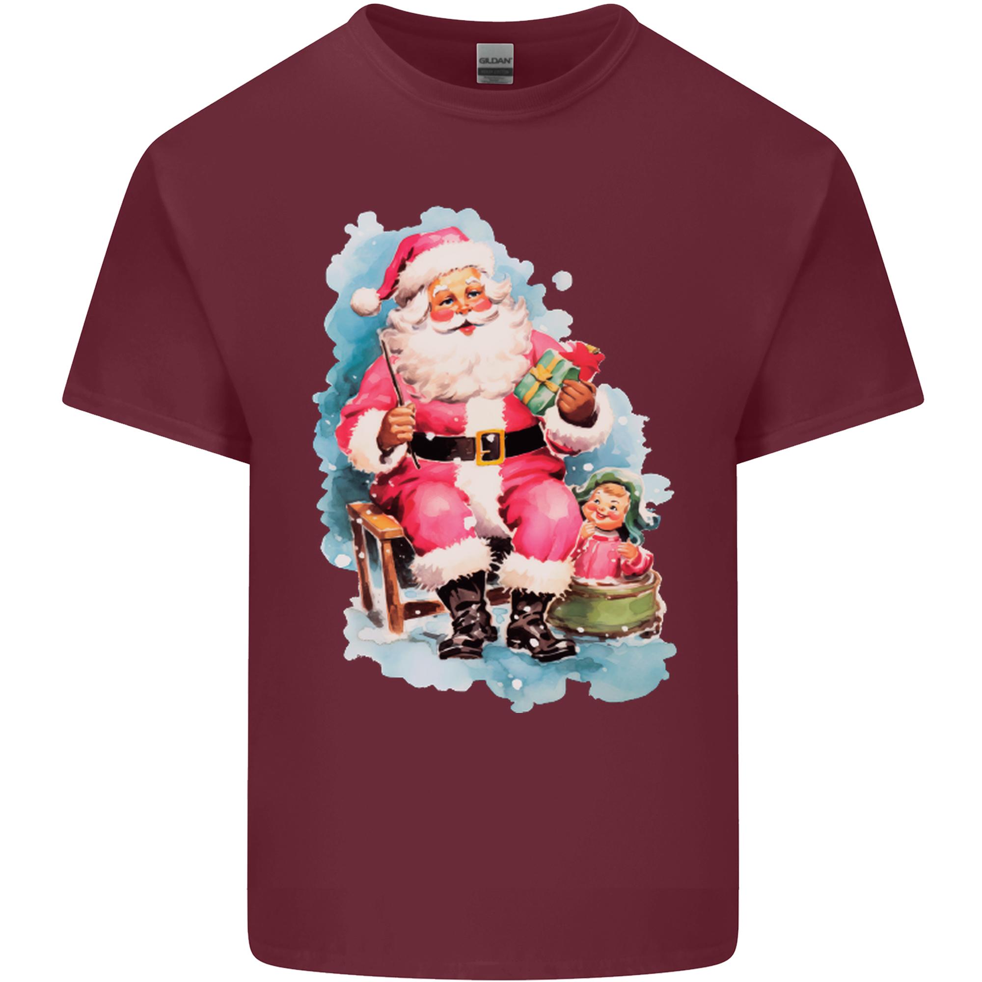 A Vintage Santa Claus Christmas Xmas Unisexs Light Cotton TShirt S