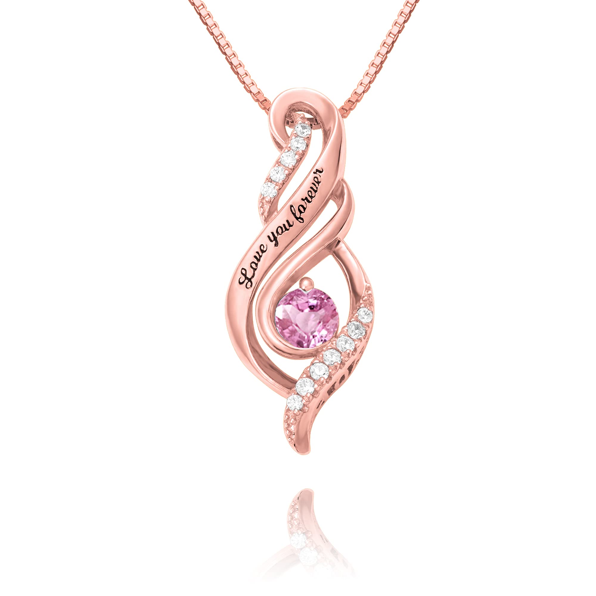 

Necklace for Popular Birthstone Silver Love You Forever Popular Opal [BYFDIY] Women, Necklace, Pendant, Hypoallergenic, Jewelry, Gift, Birthday,