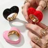 Oil Drop Craft Heart Ring, Fashion Sweet Creative Style, Pink Red Available All Season Ornament Valentine's Gift for Women