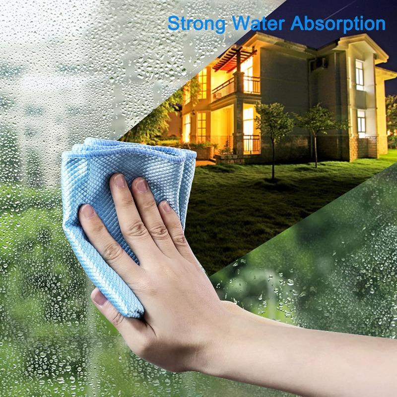Nanoscale Microfiber Glass Cleaning Cloth Reusable Glass Window Mirror Streak-Free Towel for Home Kitchen Dish Wine Glass Clean