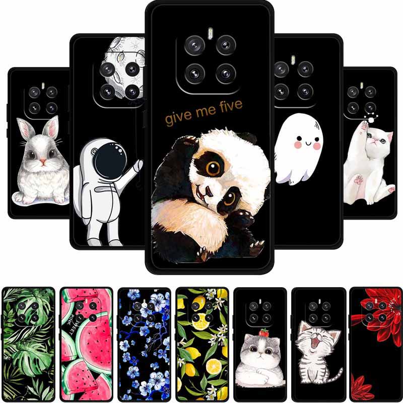 For Honor GT Pro 5G Phone Case Lovely Cartoon Cat Black Silicone Soft Back Cover For Honor GT Pro Case G T Pro Coque 6.78" Shell