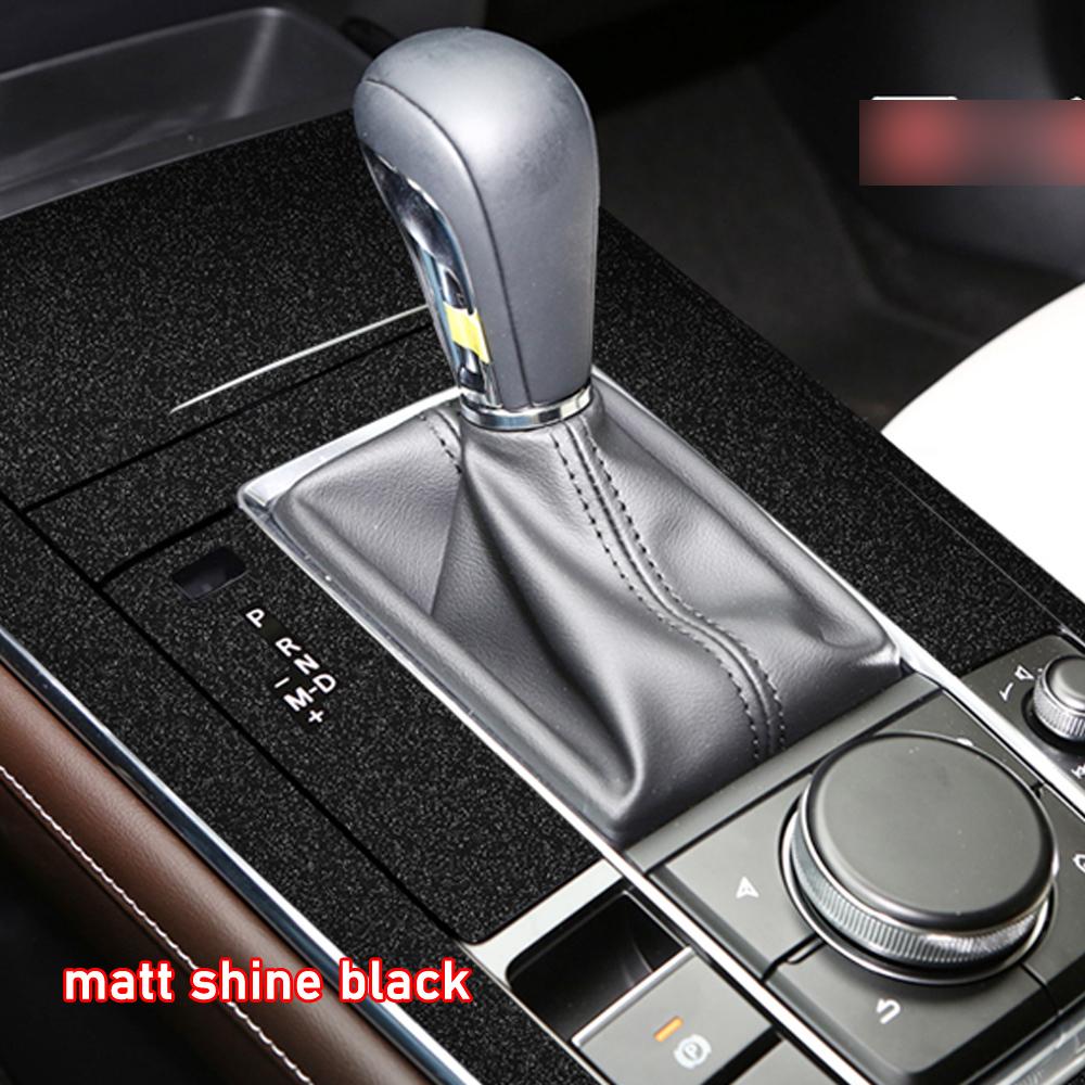 Car Interior Sticker Gear Box Protective Film For Mazda CX-30 2019-2025 Car window Panel Sticker Carbon Fiber Black