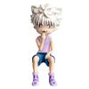 Anime Killua Zaoldyeck Figure Sitting Smile Cat Face Action Figure Killua Figurine PVC Model Desktop Ornaments Toys Gifts 11cm