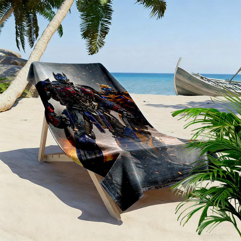 TRANSFORMERS Print Beach Towel, Large Soft Quick Dry Towel for Beach Camping Swimming