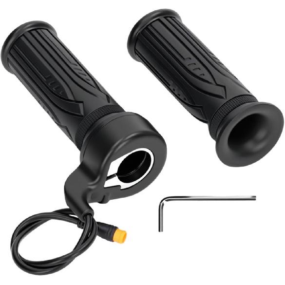 EBike Full Twist Throttle, 3 Pin EBike Throttle Grip with Waterproof Joint, 12-72V Right Hand Throttle for Electric Bike Electric Scooter or Electric