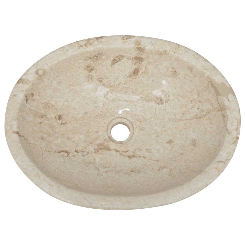 Vidaxl Sink, Cream, 53X40X15 Cm, Marble