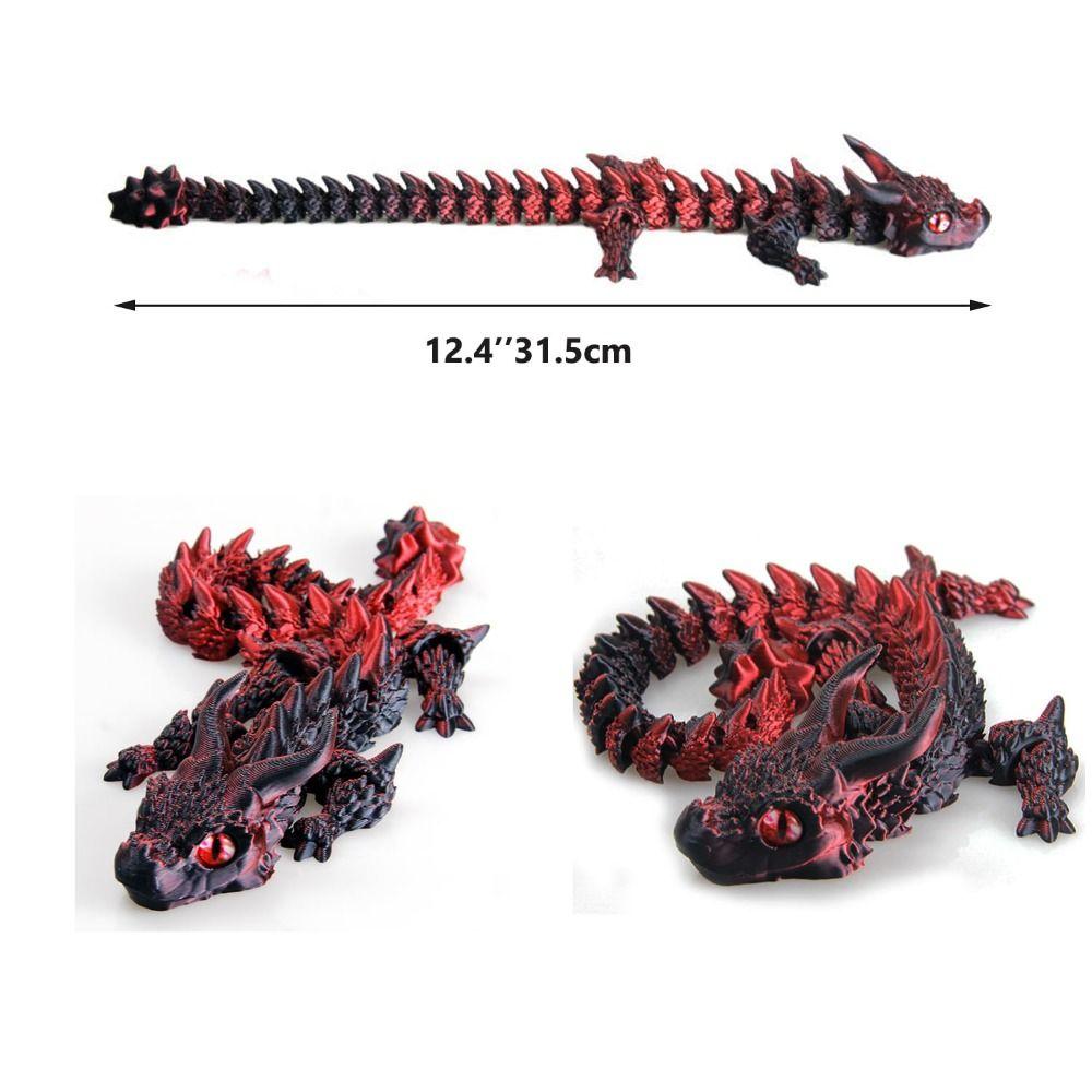 Movable Joints 3D Printed Dragon 31.5cm Fidget Toy High Quality Articulated Dragon  Adults Kids