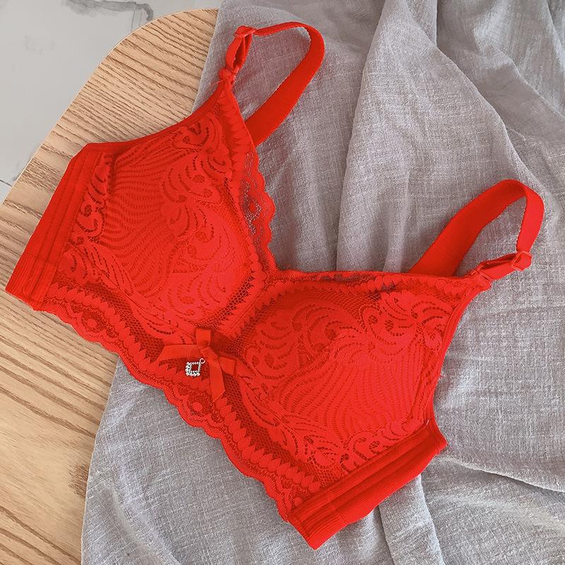 Underwear Thin Anti Sagging Thin Bra Thick Cup Gathering Bra