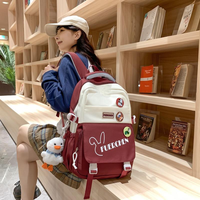 Backpack Simple Female College Students Summer Travel Schoolbag Fashion Junior High School Students Large Capacity Travel Backpack