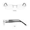 Blue Light Blocking Glasses Rimless Frame Clear Lens Reading Glasses Intelligent Zoom Anti-Glare Eyeglasses for Women Men