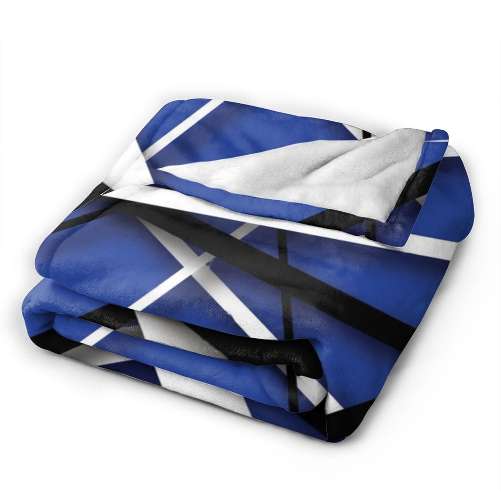 Warm Cozy Blankets Plane Travel Van Halen Blue Rock Stripes Throw Blanket Graphic Bedspread For Sofa Home