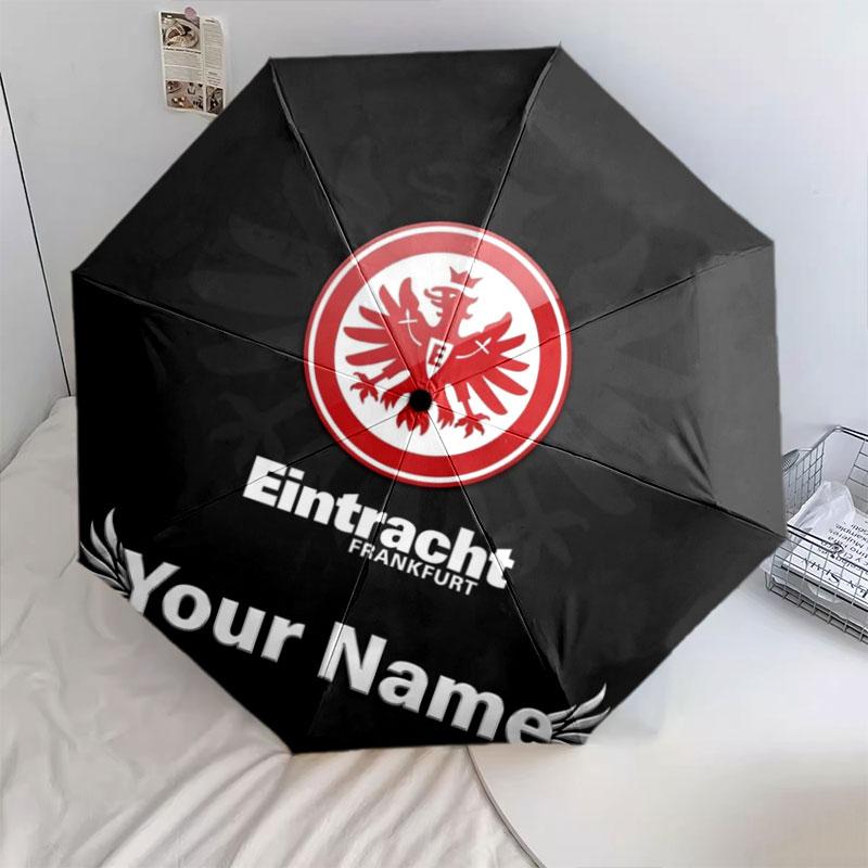 1 PC Automatic Folding Umbrella - Eintracht Frankfurt Custom Name Pattern, Portable & Foldable Design with 8 Ribs, Christmas Birthday Gifts