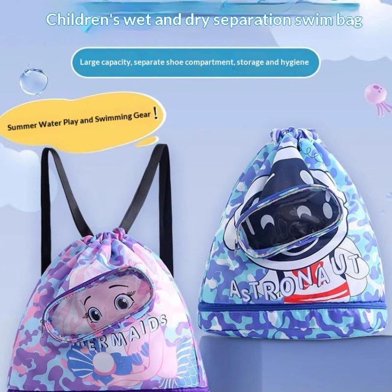 Children's Swimming Bag Waterproof Wet Dry Separation Large Capacity Backpack Ideal Gift for Kids Who Love Swimming