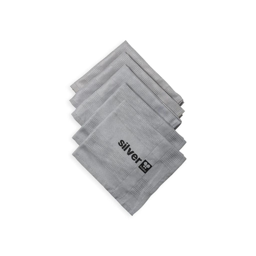 5 Pieces Gray Microfiber Decorative Glass Cloth