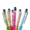 100Pcs/Lot 2 In 1 Crystal Metal Ballpoint Pen Fashion Creative With Stylus Touch Pen Free Custom Logo Name Website Address