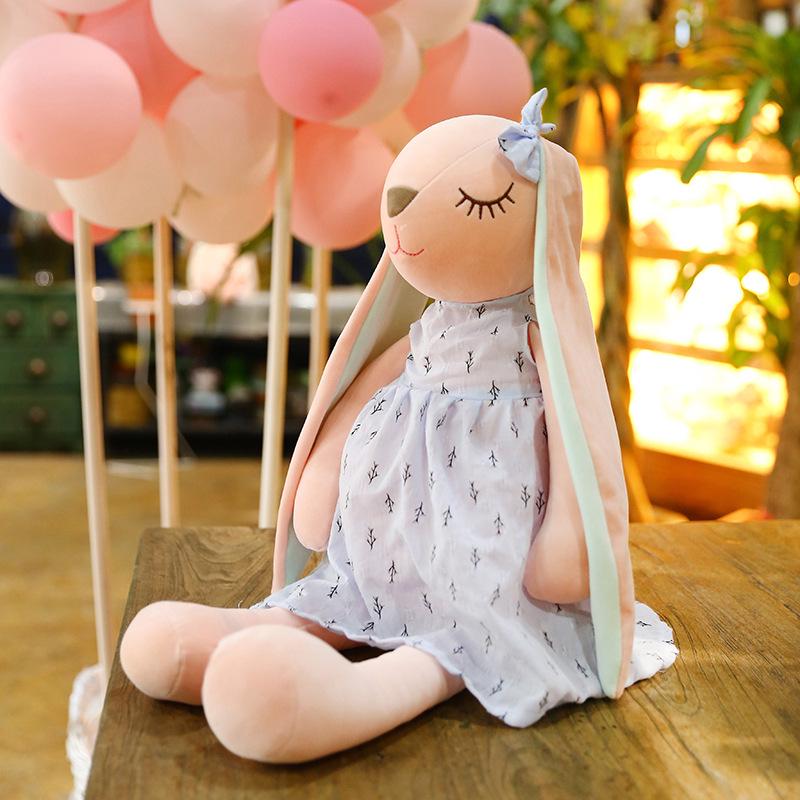 

Плюшеві ляльки з довгими вухами кролика для пари - подушка для дівчини у формі квіткової спідниці 65 cm синій