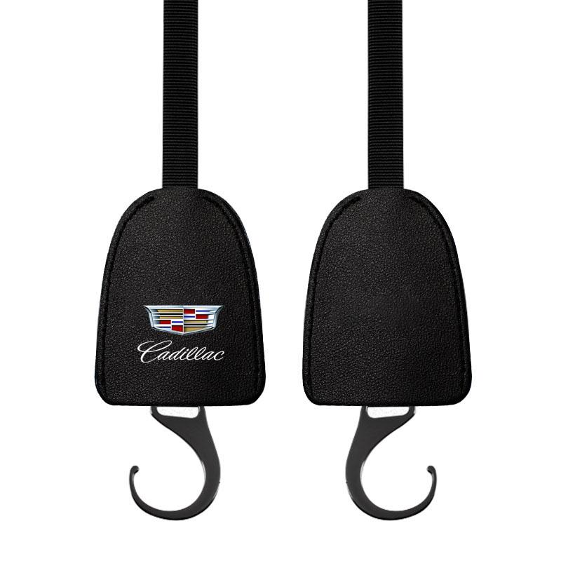 Leather Car Seat Back Hooks Portable Hanging Bag Rack For Cadillac XT5 XTS CTS BLS SLS DTS SRX Escalade Tiburon Deville