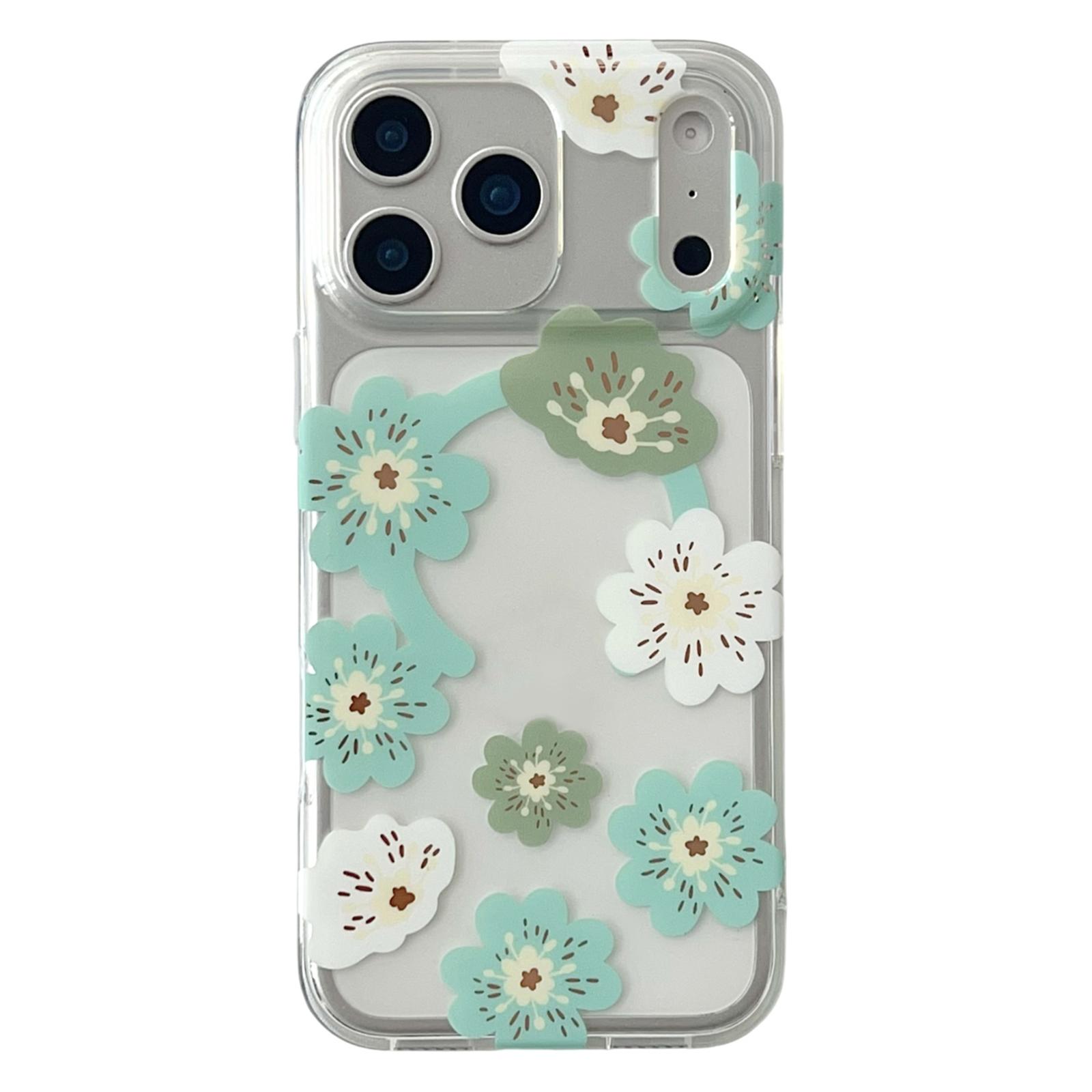 

For iPhone 17 Pro Magnetic Case Winter Sakura Pattern TPU PC Protective Phone Cover