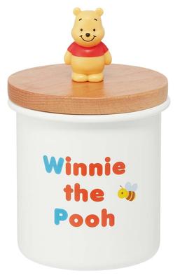 Enamel Canister with Wooden Lid, 750ml, Disney Winnie the Pooh Mascot, ENC8D-A