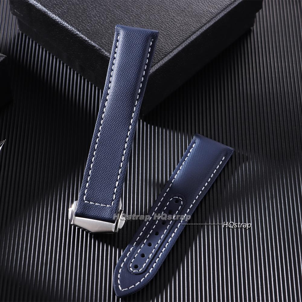 For Omega Sailcloth Nylon Watch Band 20mm 22mm Waterproof Sailcloth Strap Black Blue Men Sport Bracelet Folding Buckle Wristband