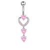 1Pcs Stainless Steel Cross-Border Hot-Selling Love Belly Button Ring 14G Tassel Pendant With Zirconia Belly Button Stud