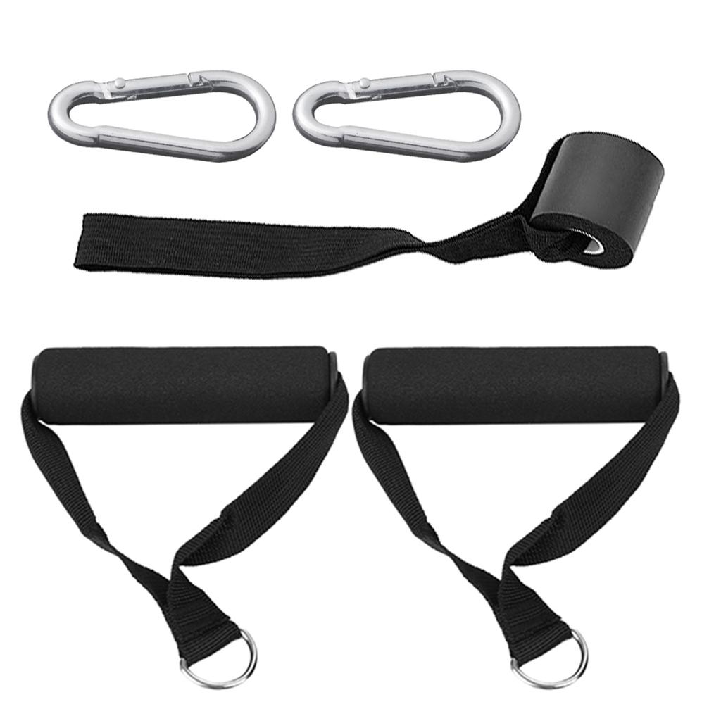 5pcs Exercise Set Workout Handles Door Anchor Carabiner Hooks for Exercise Resistance Bands Cable