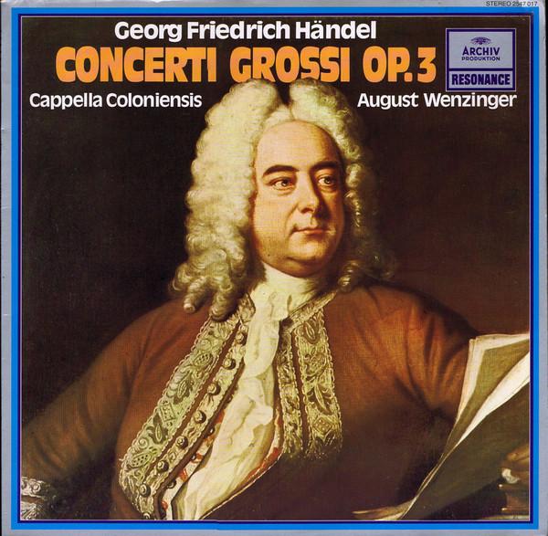 

LP Record GEORG FRIEDRICH HNDEL CAPPELLA CO Concerti Grossi Op. 3 2547017 Archiv Produkti 1980 Germany Classical Used