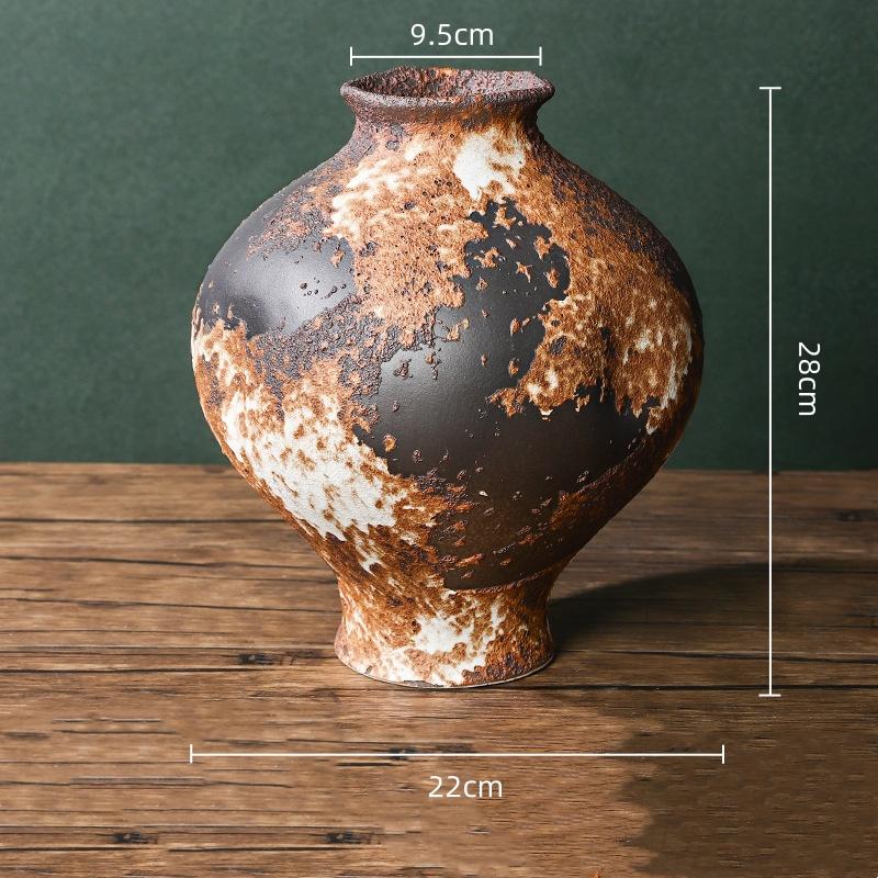 Kaba Seramik Vazo Fırında Dönüşmüş Porselen Vazolar Vazo Çiçek Düzenleme Aksesuarları Çin Tarzı Retro Kavanozlar