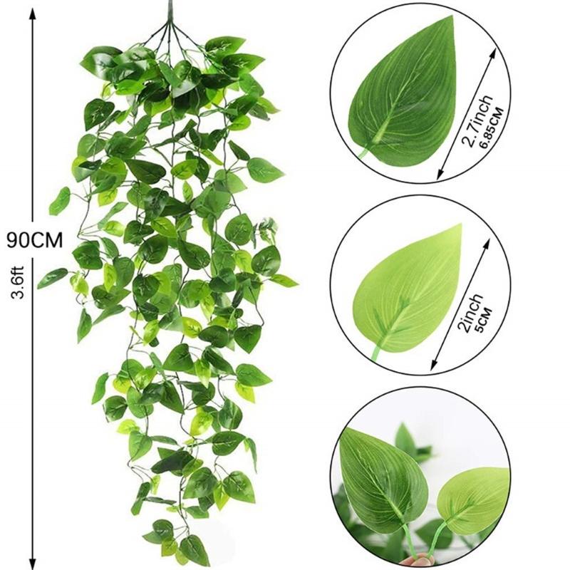 6PCS Synthetic Hanging Foliages with Sun Resistant Durable Construction Perfect for Household Yard Decorations