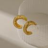 Vintage French Twisted 18k Gold Plated Brass Stud Earrings Fashion Jewelry For Women