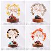 Copper Wire Crystal Wishing Tree Positive Energy Fortune Tree Figurine Mini Crystal Trees  Desk