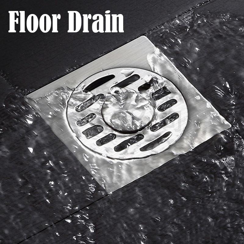 Stainless Steel Square Shower Floor Drain Detachable Odor Proof Bathroom Parts Accessories