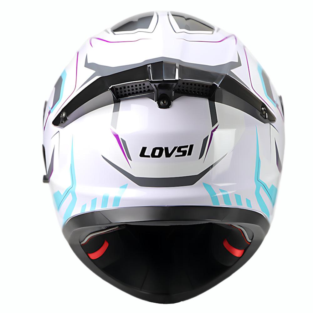 Motorcycle Helmet White Track Men's Helmet Locomotive Full Helmet Unisex Four Seasons Double Lenses