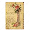 Frisch geschnittene Blumen Vintage Metallblechschild Wandplakette für Floristen Garten Hinterhof Café Familiengeschenk Dekoration N