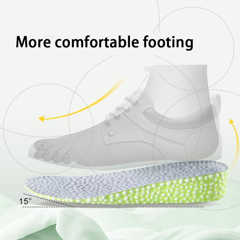 New Breathable Sports Insoles Height-increasing Insole Men Women Shock-absorbing Soles Soft and Comfortable Shoe Pads
