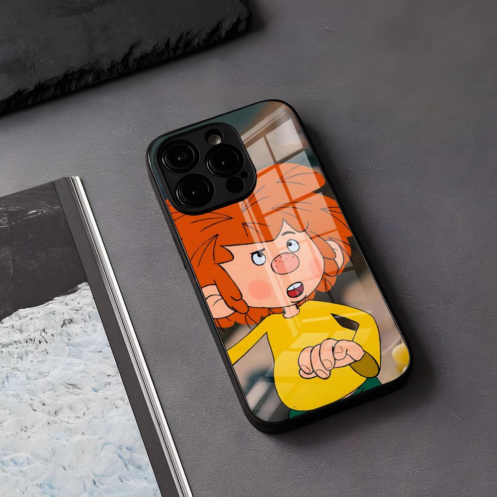 Custodia per Telefono M-Meister E-Eder Und Sein P-Pumuckl Per IPhone 17 Air 16 E Pro Max 15 14 13 Mini 12 Pro 11 Max Plus Copertura in Vetro Nero