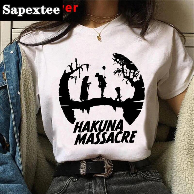 Chucky Harajuku Funny Cartoon Horror T Shirt Women Harajuku Ullzang Graphic T-shirt Vintage Anime Unisex Tshirt Fashion Top Tees FeUnisex