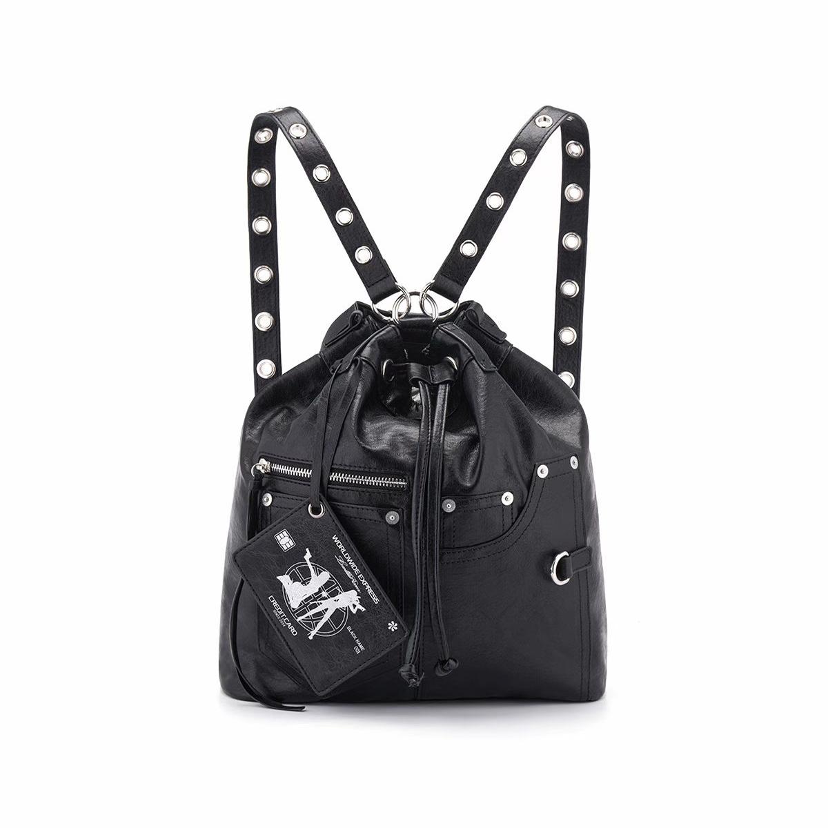 2026 New Large Capacity Backpack Retro Premium Three purpose Backpack Single and Dual purpose Backpack Cool Motorcycle Bag чёрный